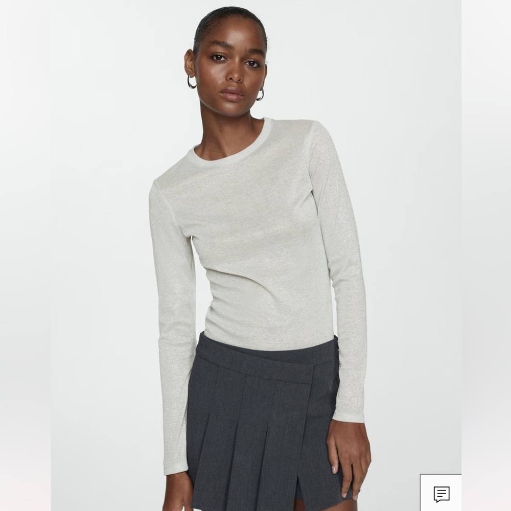 Mango Lurex long sleeve top